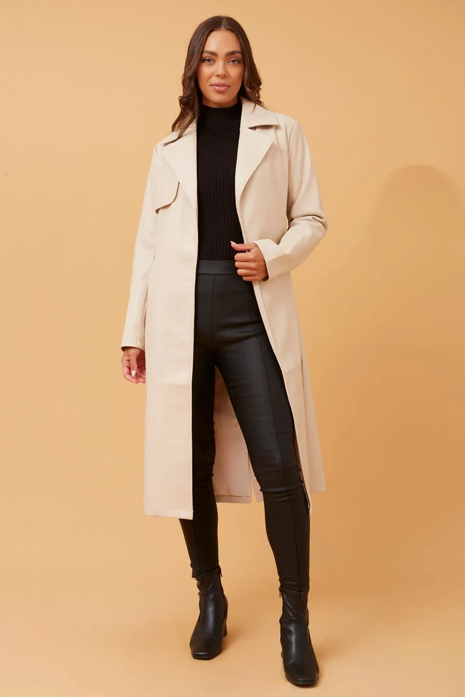 CARTIA FAUX LEATHER COAT