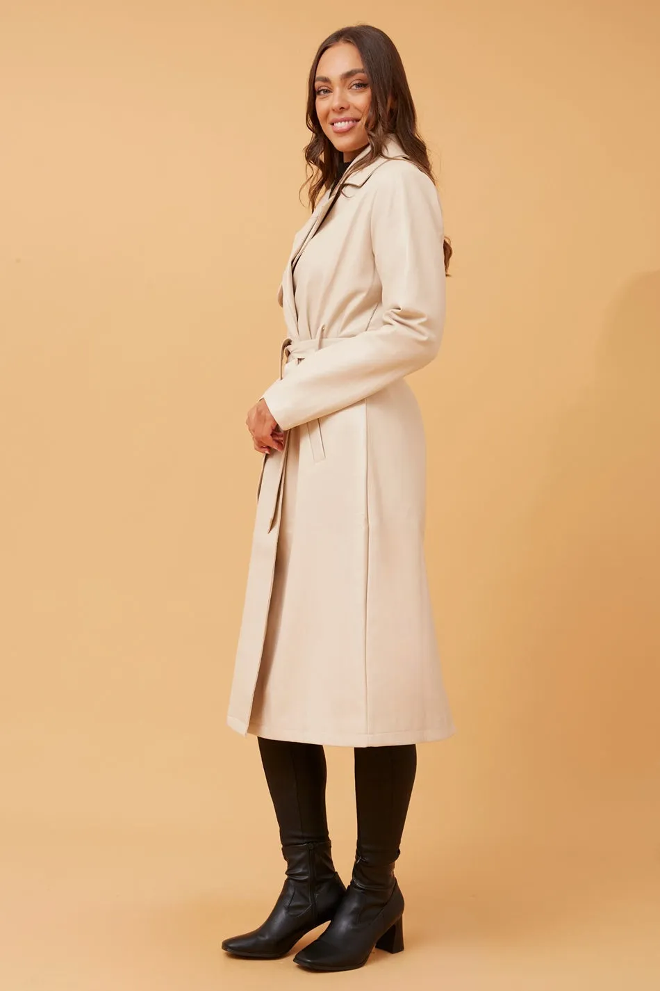 CARTIA FAUX LEATHER COAT