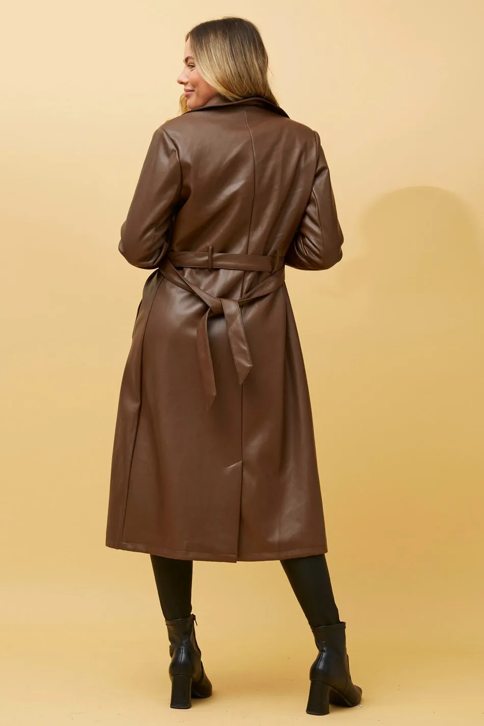 CARTIA FAUX LEATHER COAT