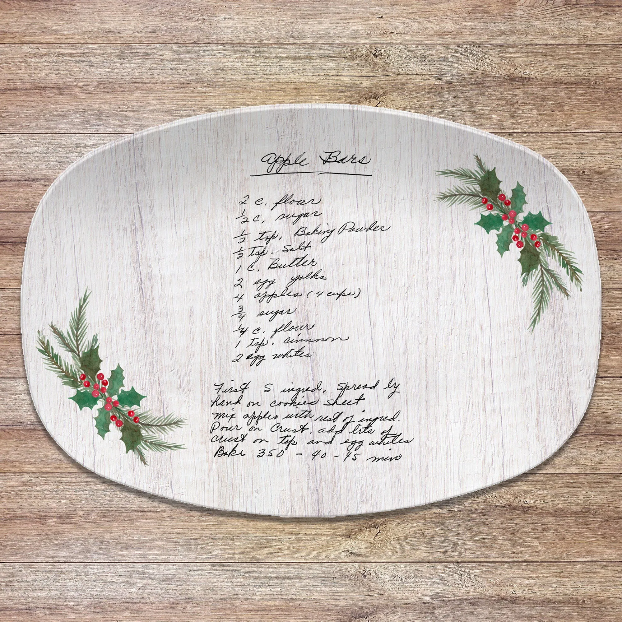 Christmas Handwritten Recipe Personalized Platter