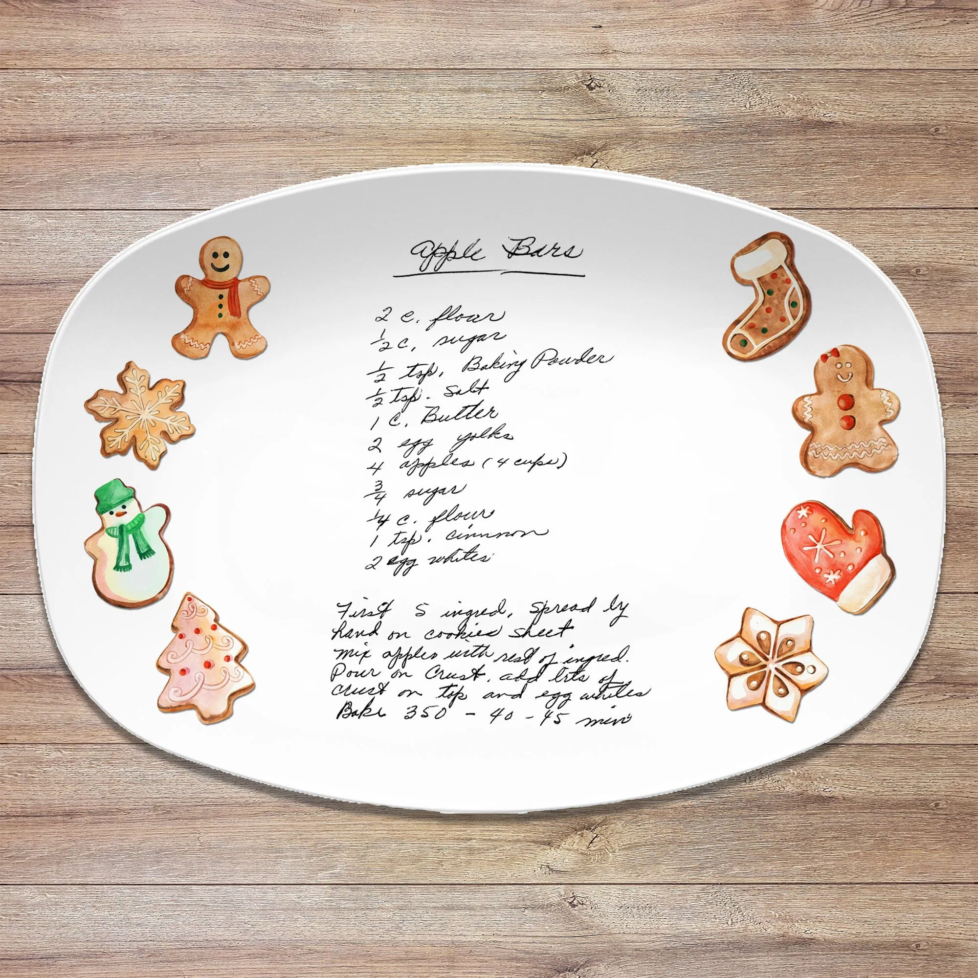 Christmas Handwritten Recipe Personalized Platter