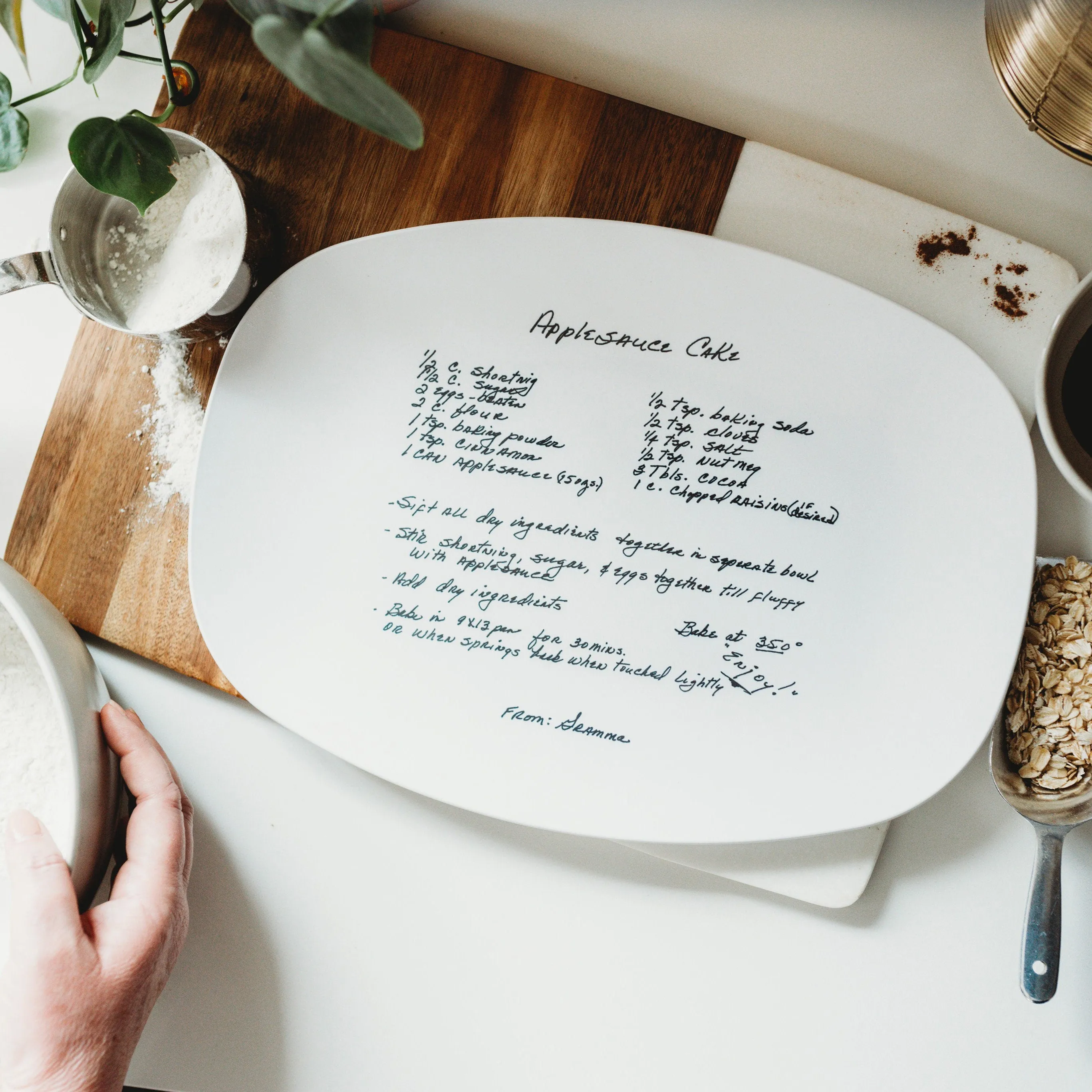 Christmas Handwritten Recipe Personalized Platter