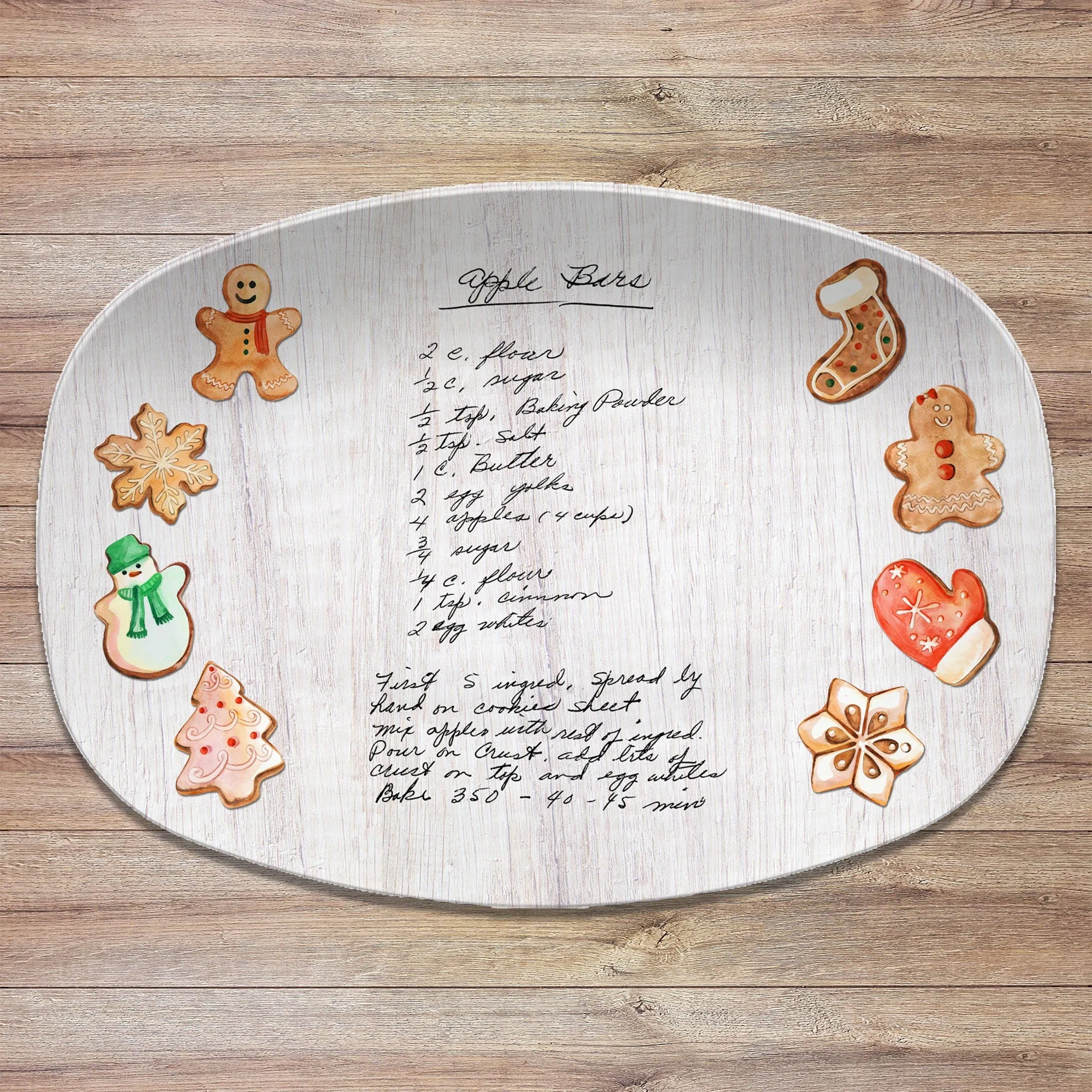 Christmas Handwritten Recipe Personalized Platter