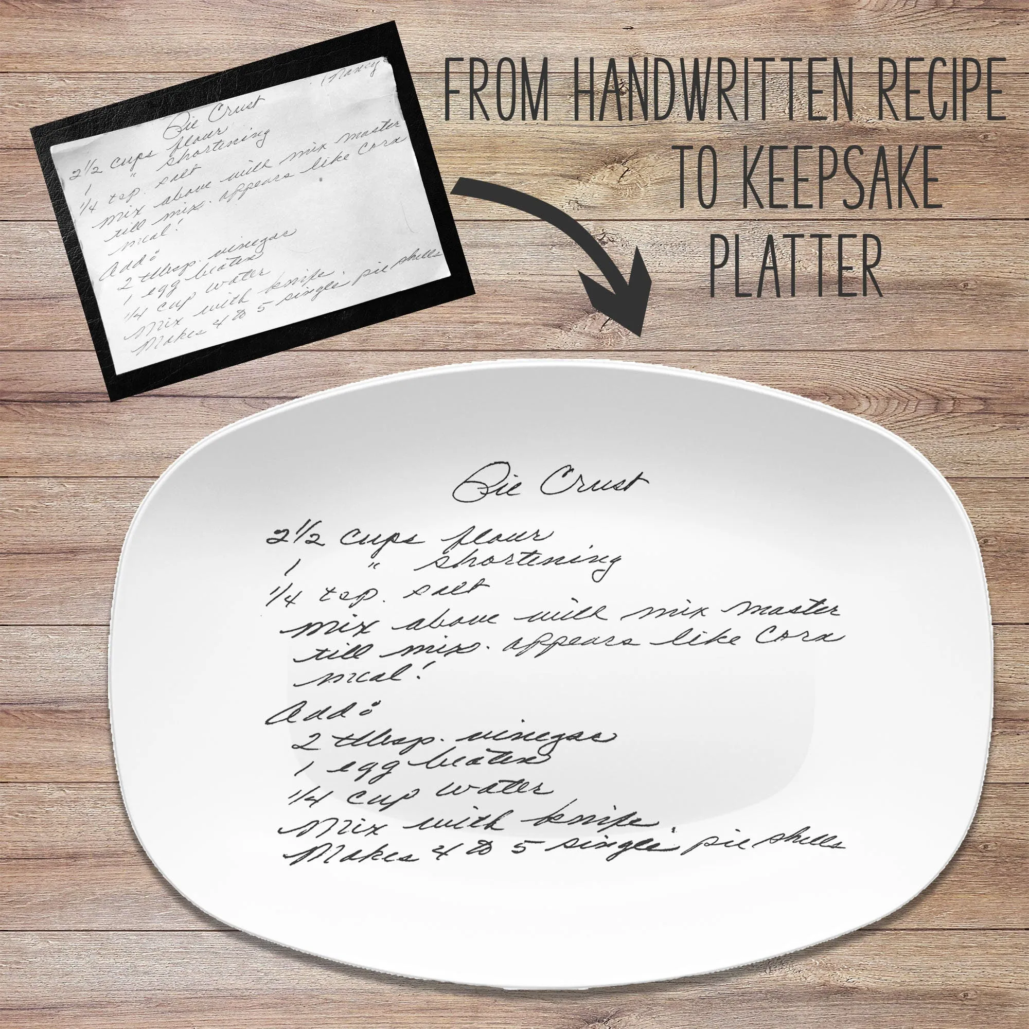 Christmas Handwritten Recipe Personalized Platter