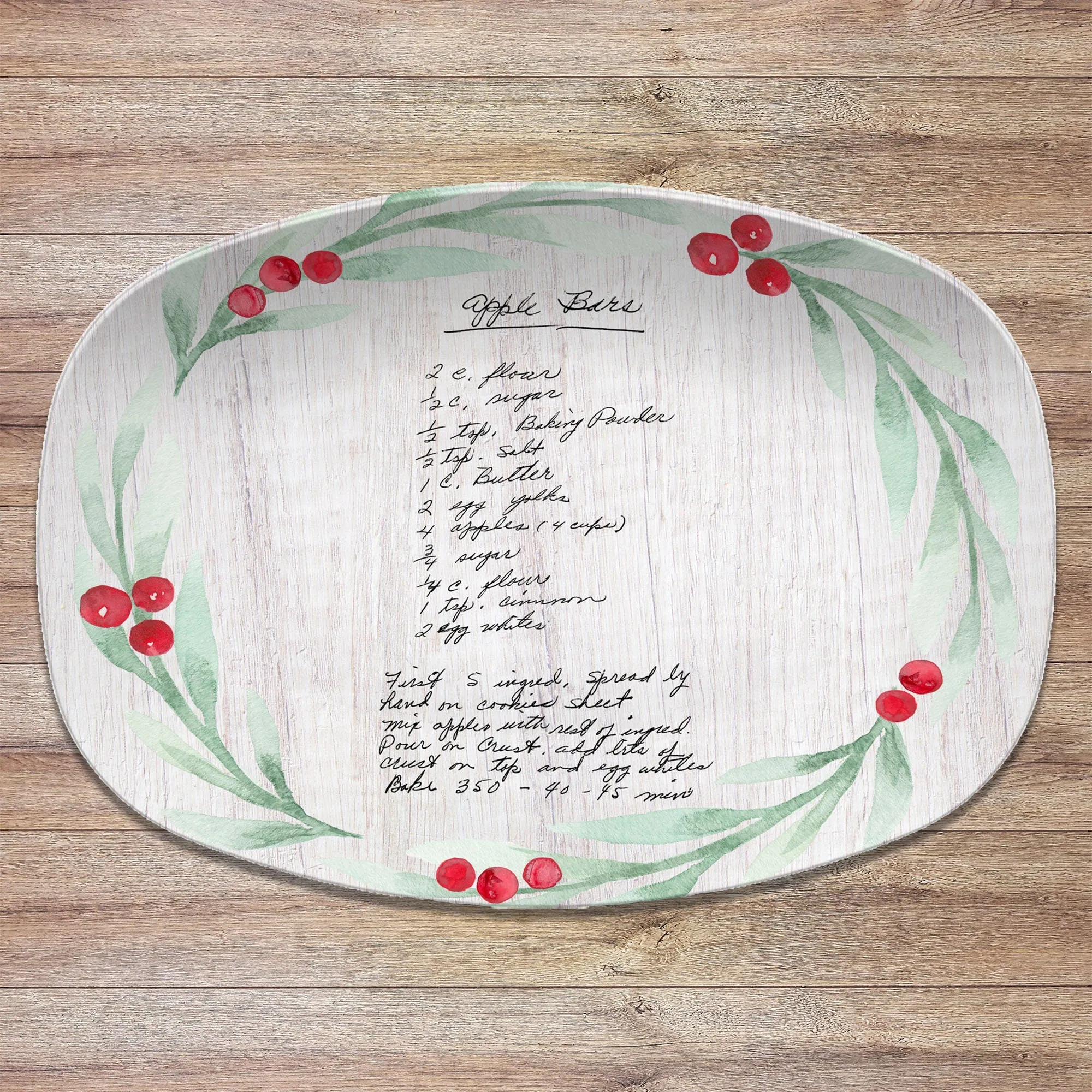 Christmas Handwritten Recipe Personalized Platter