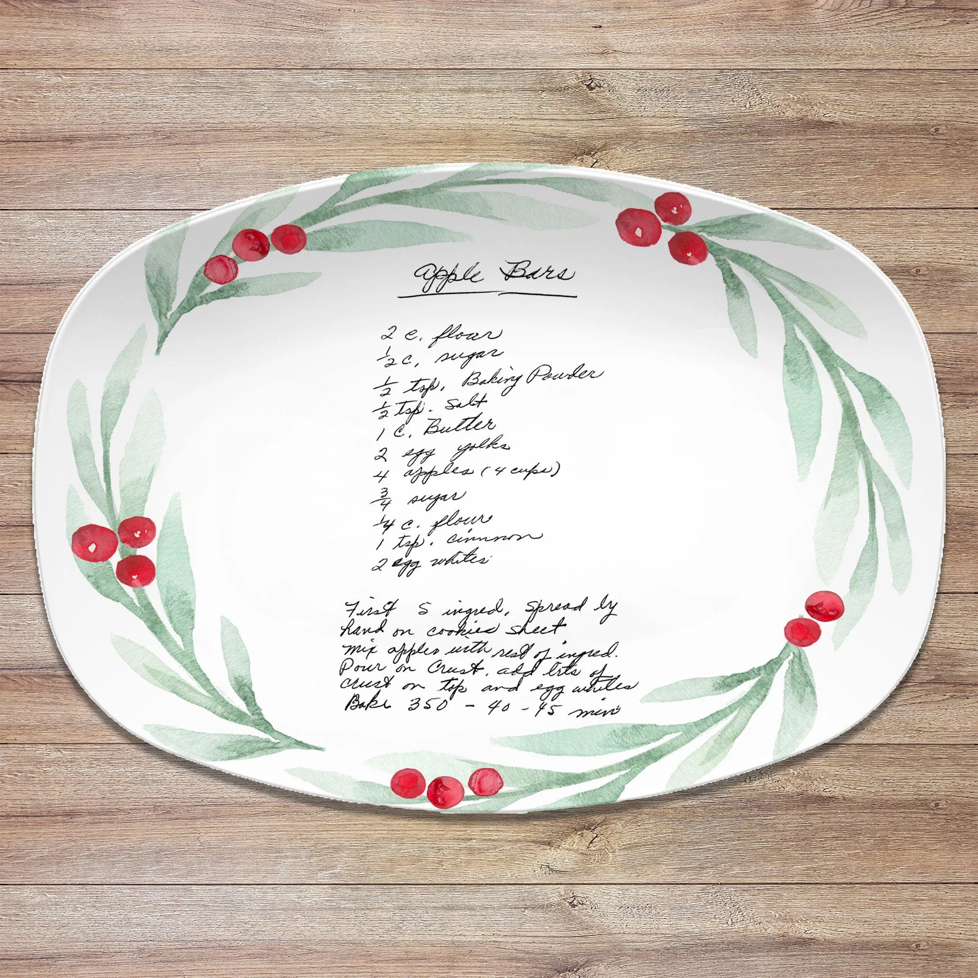 Christmas Handwritten Recipe Personalized Platter