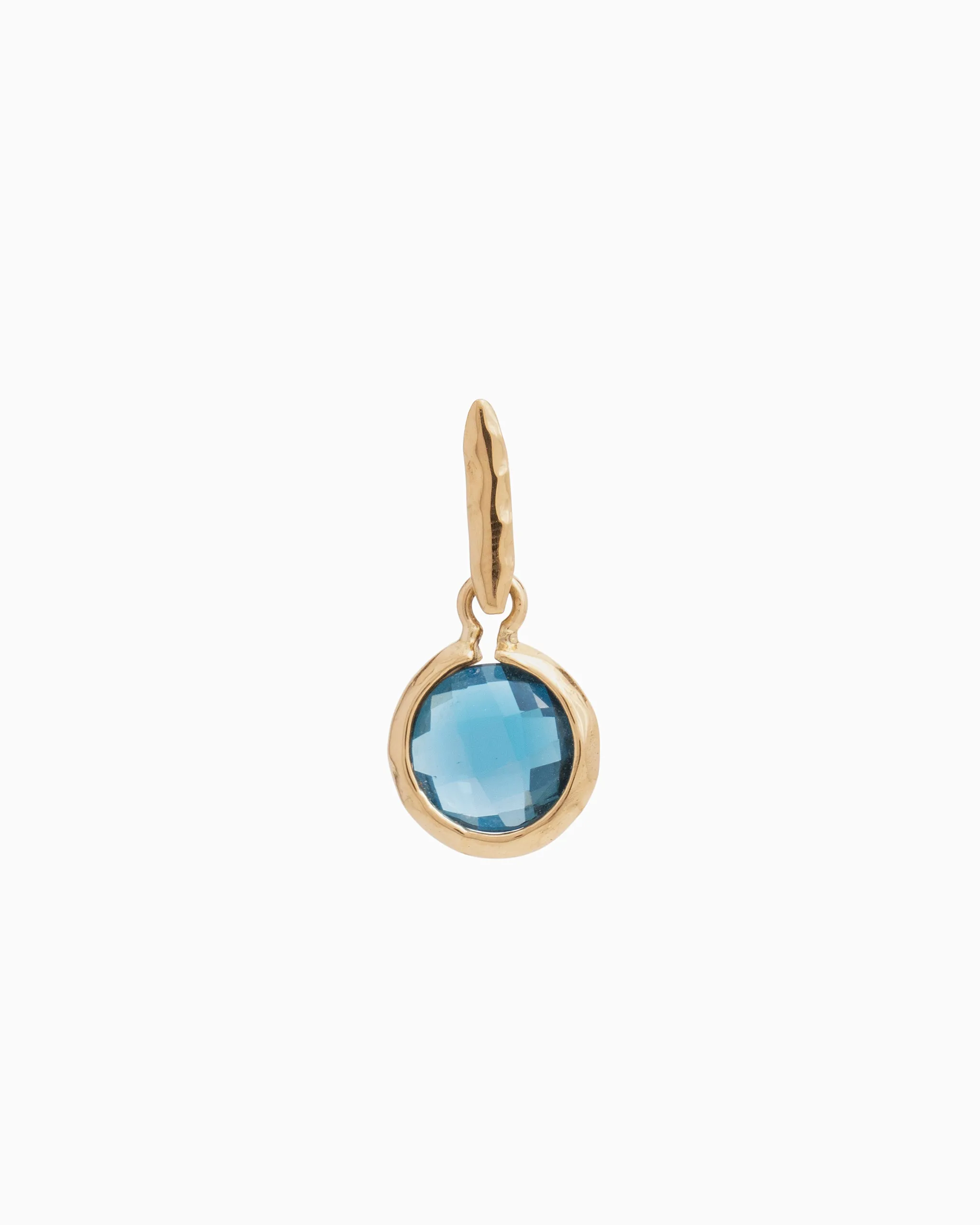 Circle Stone Pendant - London Blue Topaz