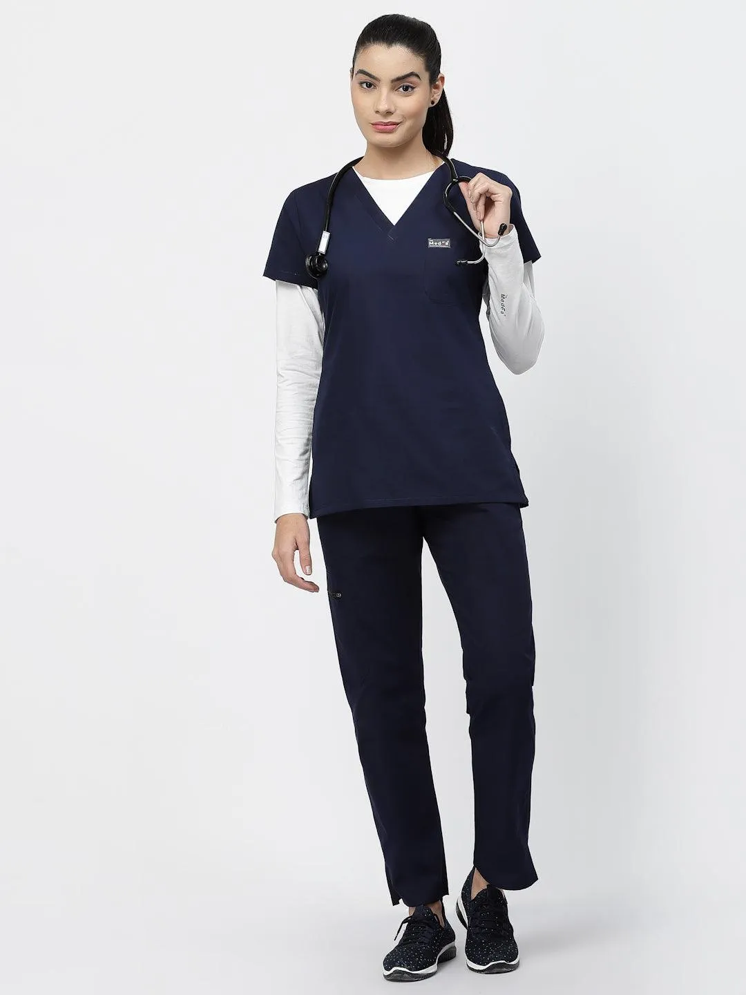 Classic Straight Pant Scrub - (Navy Blue) (Women's)