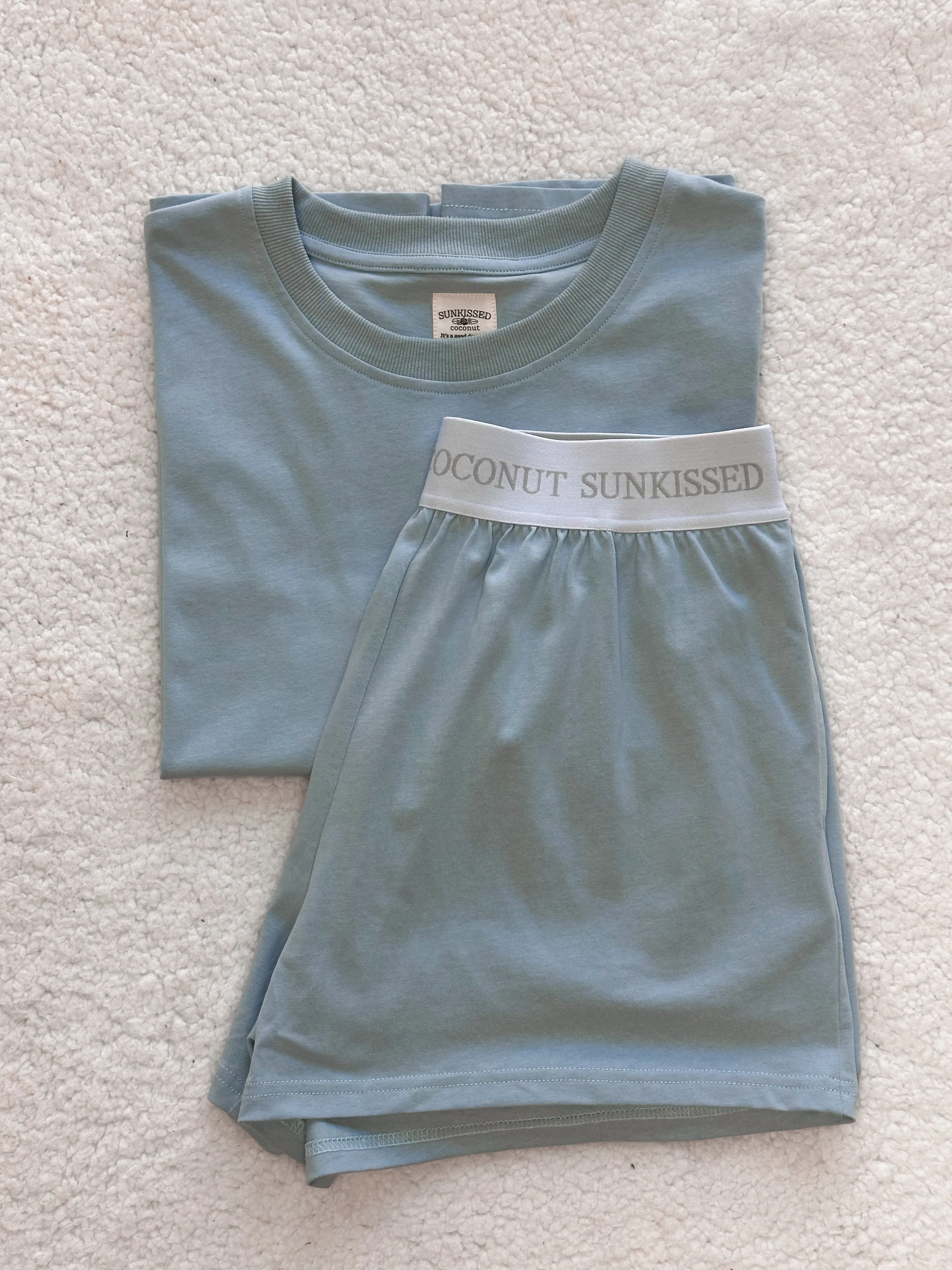 Coastal Blue Basic Watercolor Embroider Tee