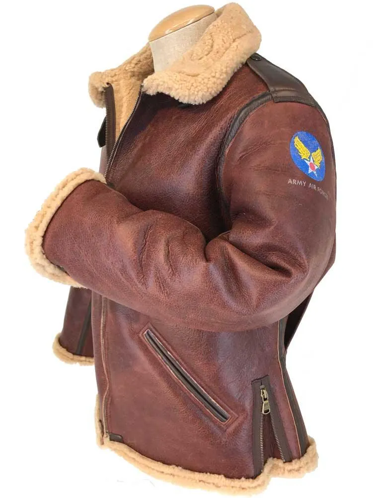 Cockpit USA Mens B-6 Shearling Bomber Jacket