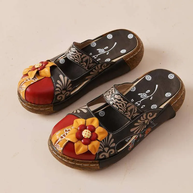 Comfy Soft Print Platform Sandals