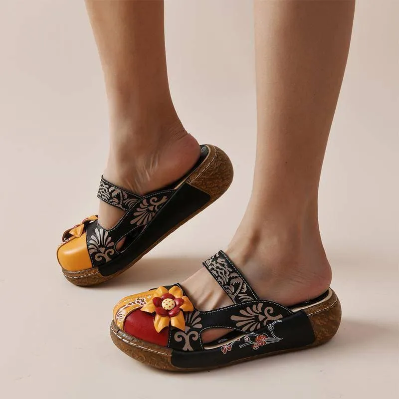 Comfy Soft Print Platform Sandals