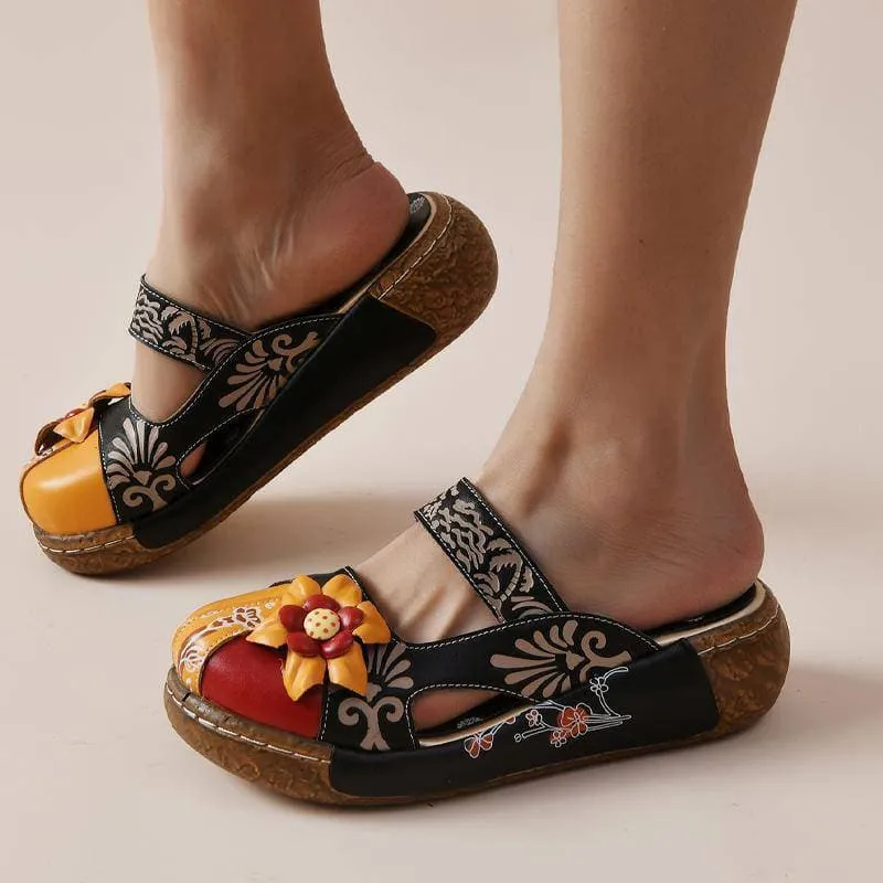 Comfy Soft Print Platform Sandals