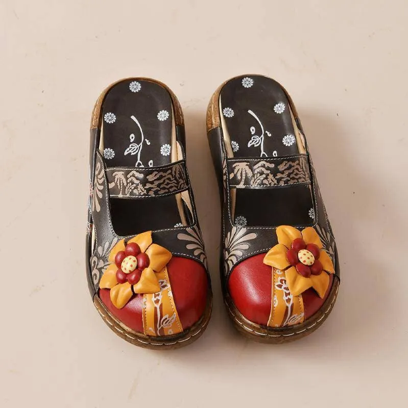 Comfy Soft Print Platform Sandals