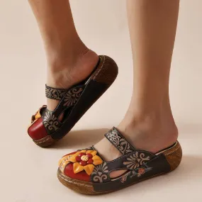 Comfy Soft Print Platform Sandals