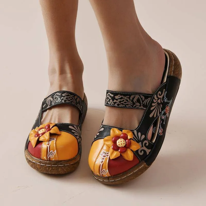 Comfy Soft Print Platform Sandals