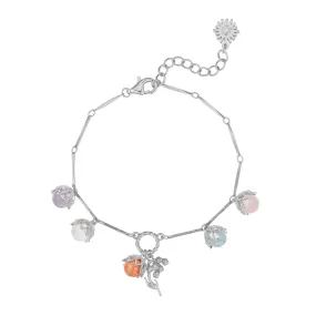 (Coming on 1/5) Moonstone, Sunstone, Amethyst, Blue Topaz, Rose Quartz Silver Dangle Bracelet - Lily of the Valley