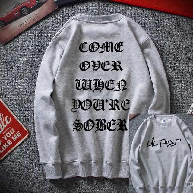 Cool Men Hip Hop Streetwear Top Cotton Fleece Sweatshirt