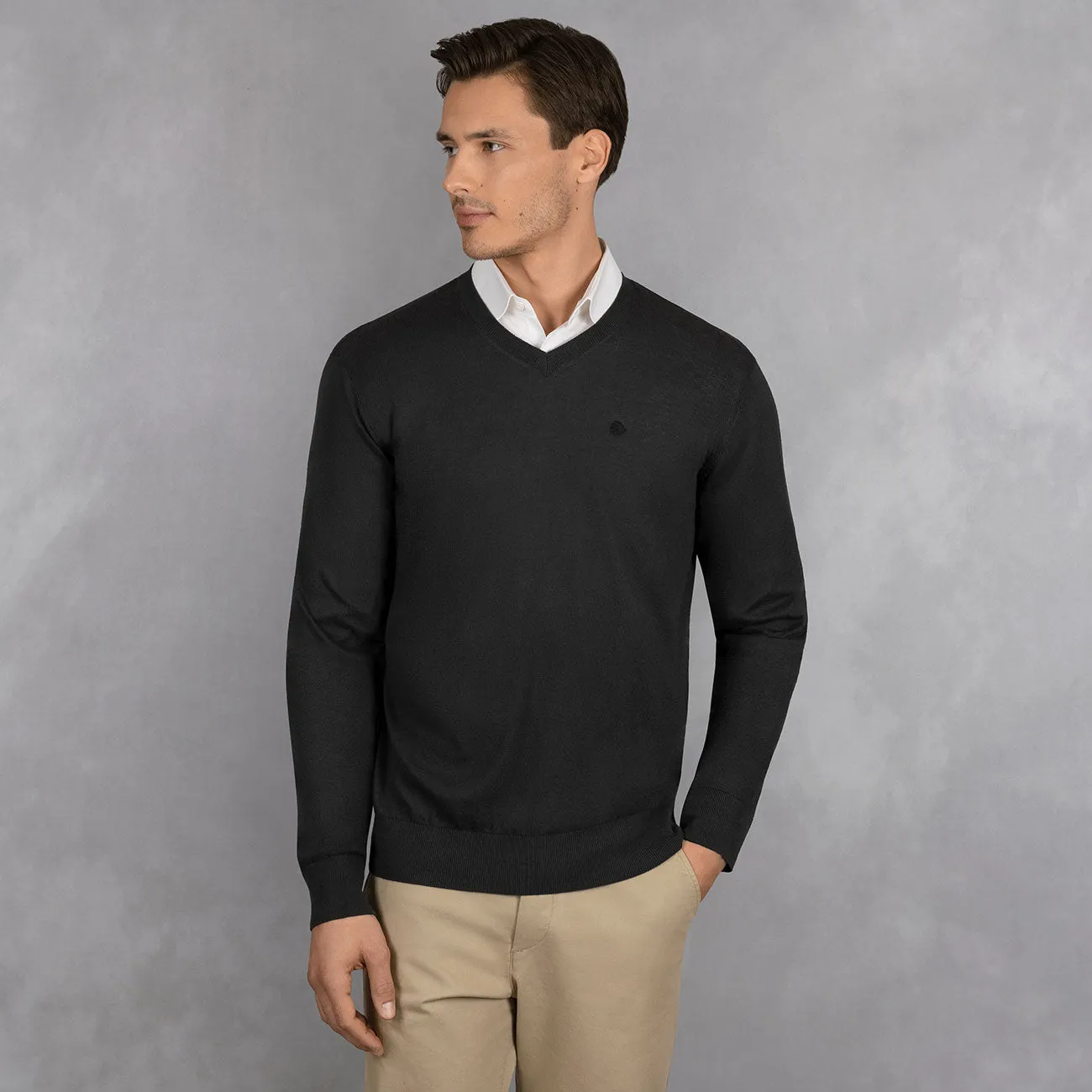 Cotton Pullover V-Neck Men