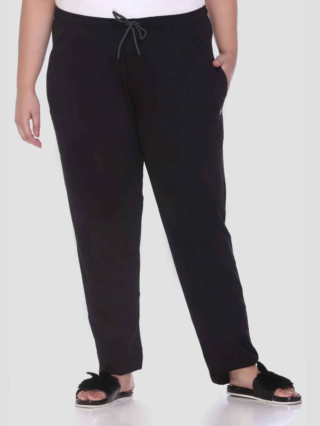 Cotton Track Pants For Women Pack of 2 (Black & Grey)