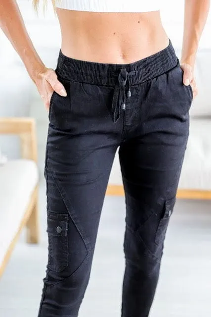 Country Denim Australia Cuff Black Cargo Jogger