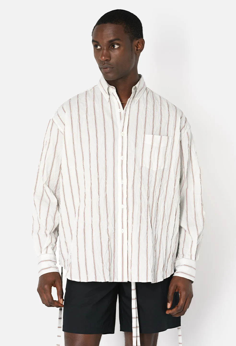 Crinkled Kimono Shirt / Manhasset Stripe