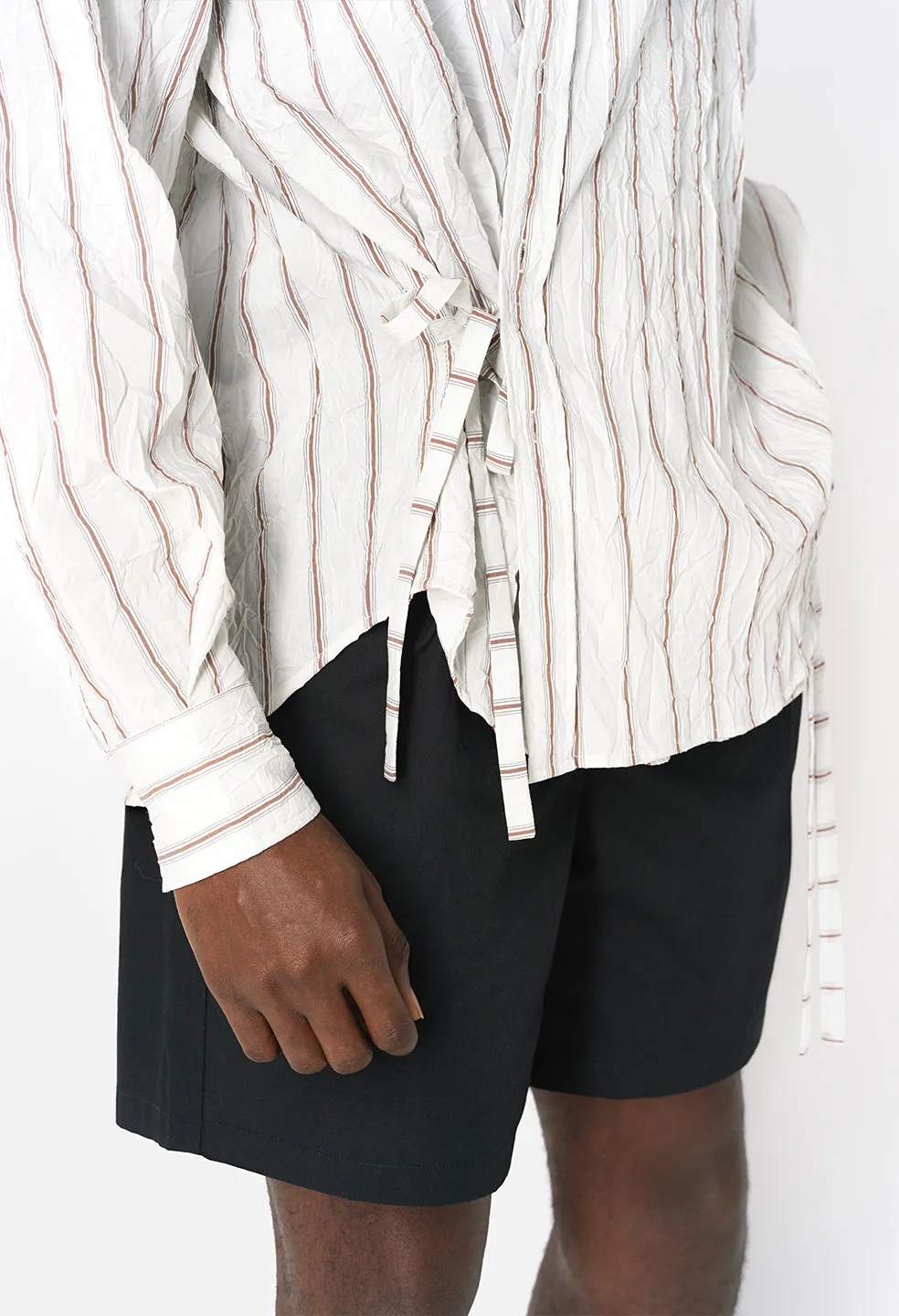 Crinkled Kimono Shirt / Manhasset Stripe