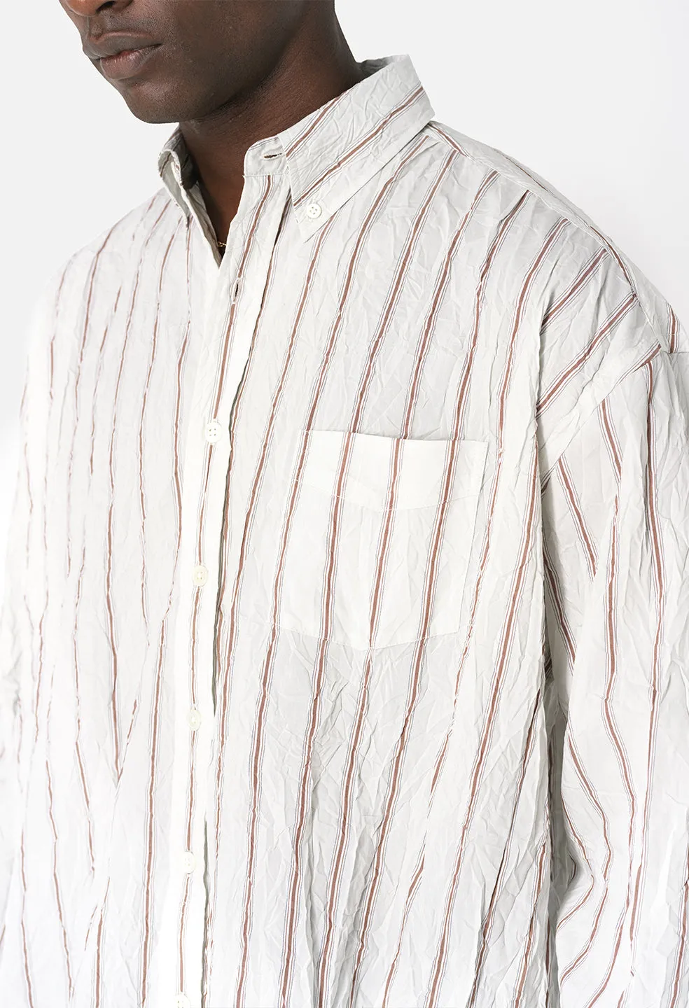 Crinkled Kimono Shirt / Manhasset Stripe