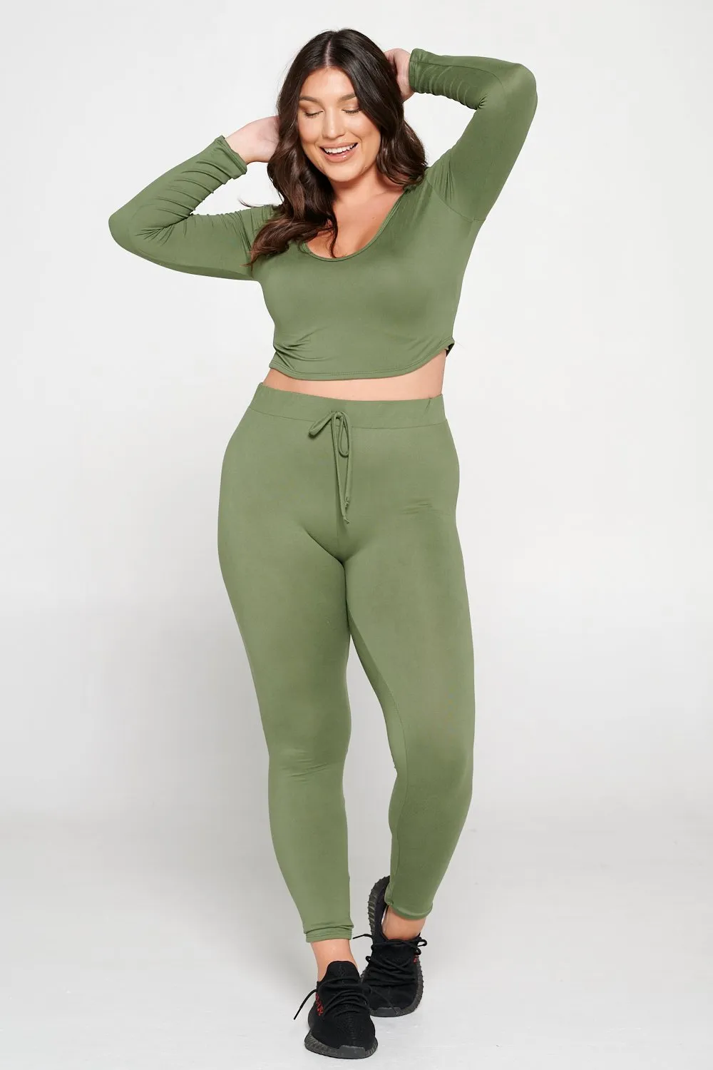 Crop Pullover Hoodie and Sweatpants Set