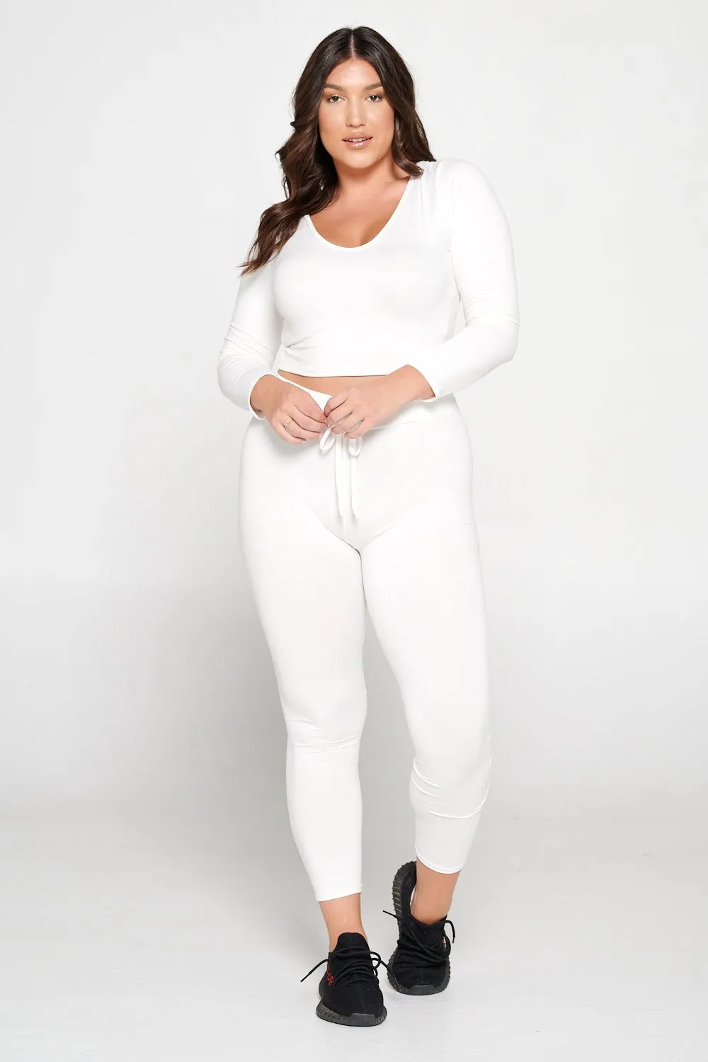 Crop Pullover Hoodie and Sweatpants Set