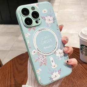 Cute Phone Case for iPhone 15, 11, 12, 13, 14, Pro Max, and 14 Plus with Printing of Magnetism Blossoms