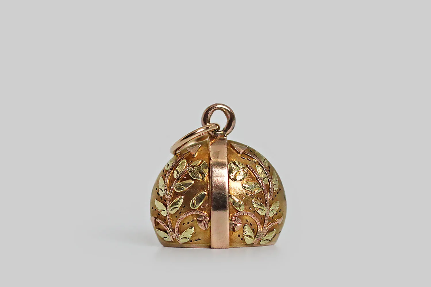 Dainty Victorian Era Weight of Flowers Charm in 10k Gold