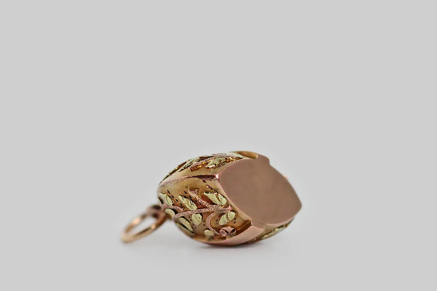 Dainty Victorian Era Weight of Flowers Charm in 10k Gold