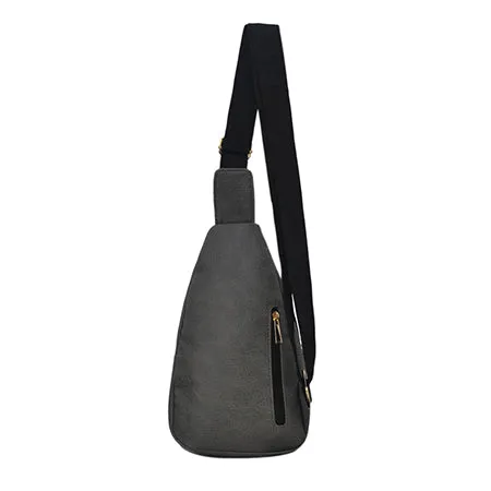 Dark Gray NGIL Faux Leather Sling Shoulder Bag