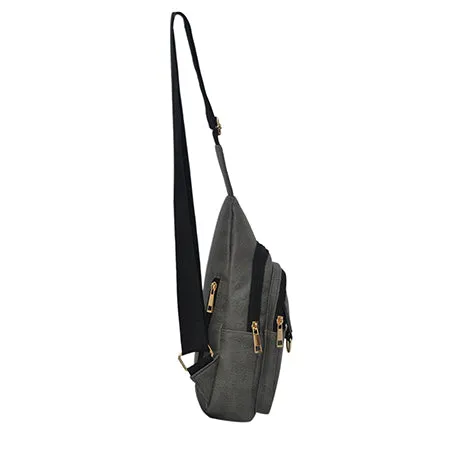 Dark Gray NGIL Faux Leather Sling Shoulder Bag