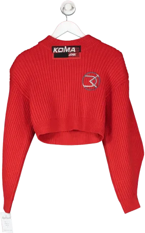 David Koma Red Koma Girl Cropped Ribbed Jumper UK S