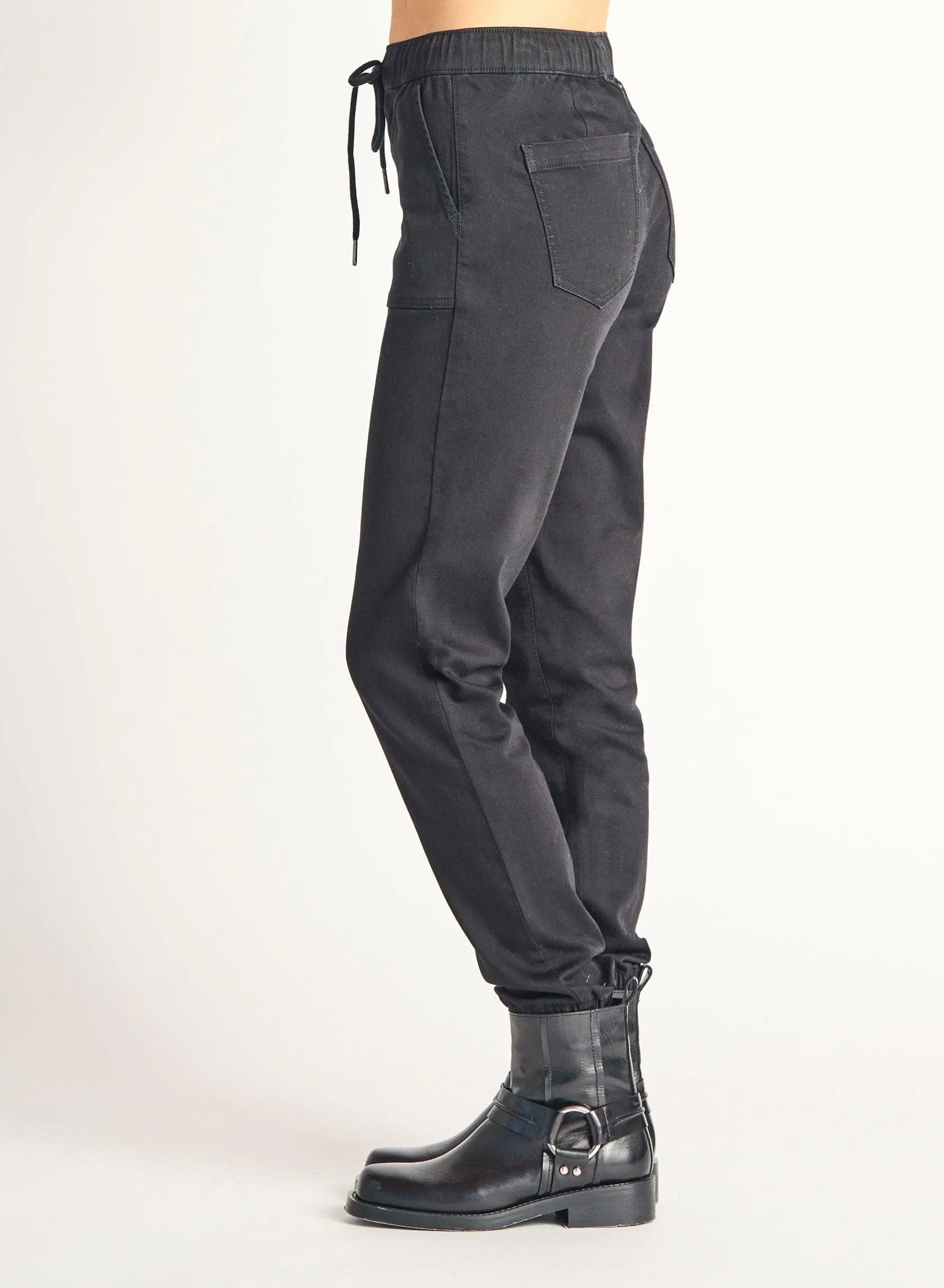 Deep Jet Black Jogger Pants