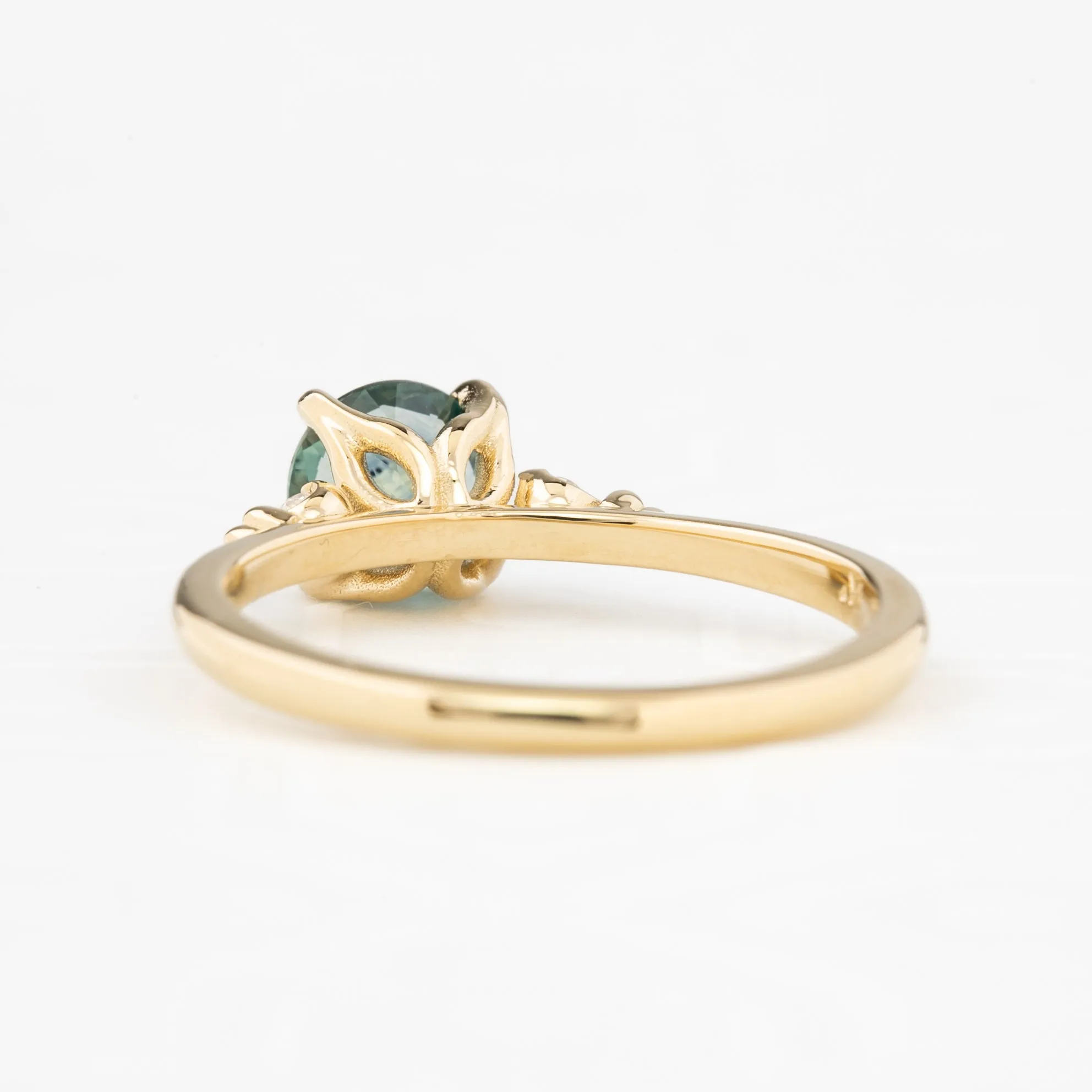 Estel Ring 1.02ct Blue Green Montana Sapphire, 14k Yellow Gold (One of a kind)