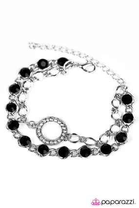 Everyday Shine Black Rhinestone Bracelet - Paparazzi Accessories