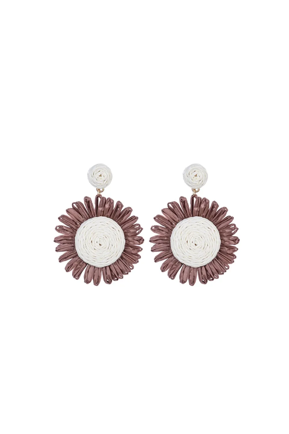 FIESTA EARRING SPIRAL DAISY BROWN