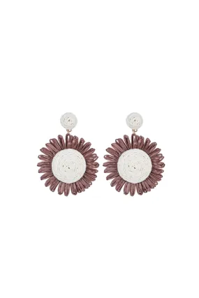 FIESTA EARRING SPIRAL DAISY BROWN