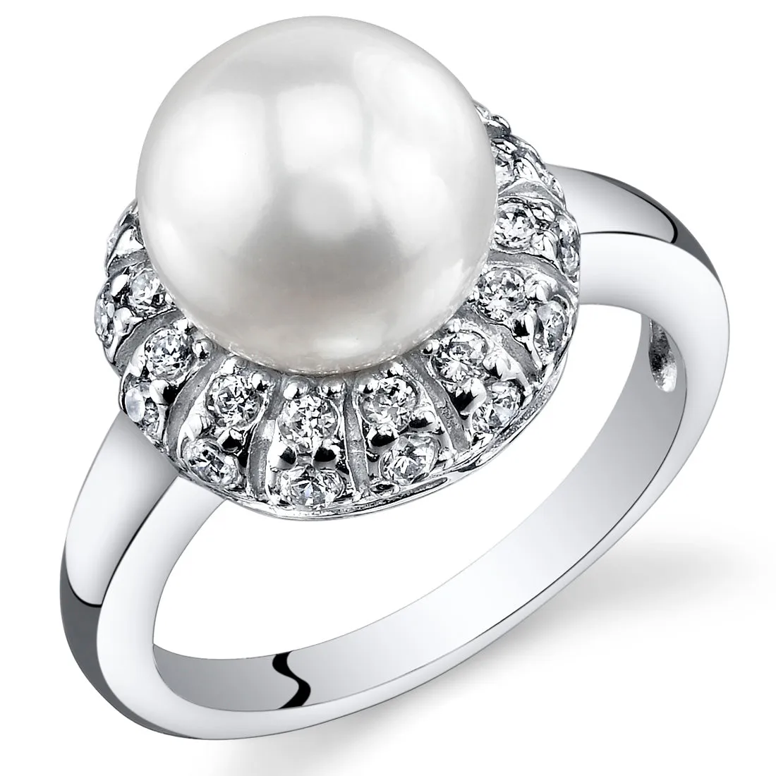 Freshwater Pearl Sterling Silver Ring Size 8