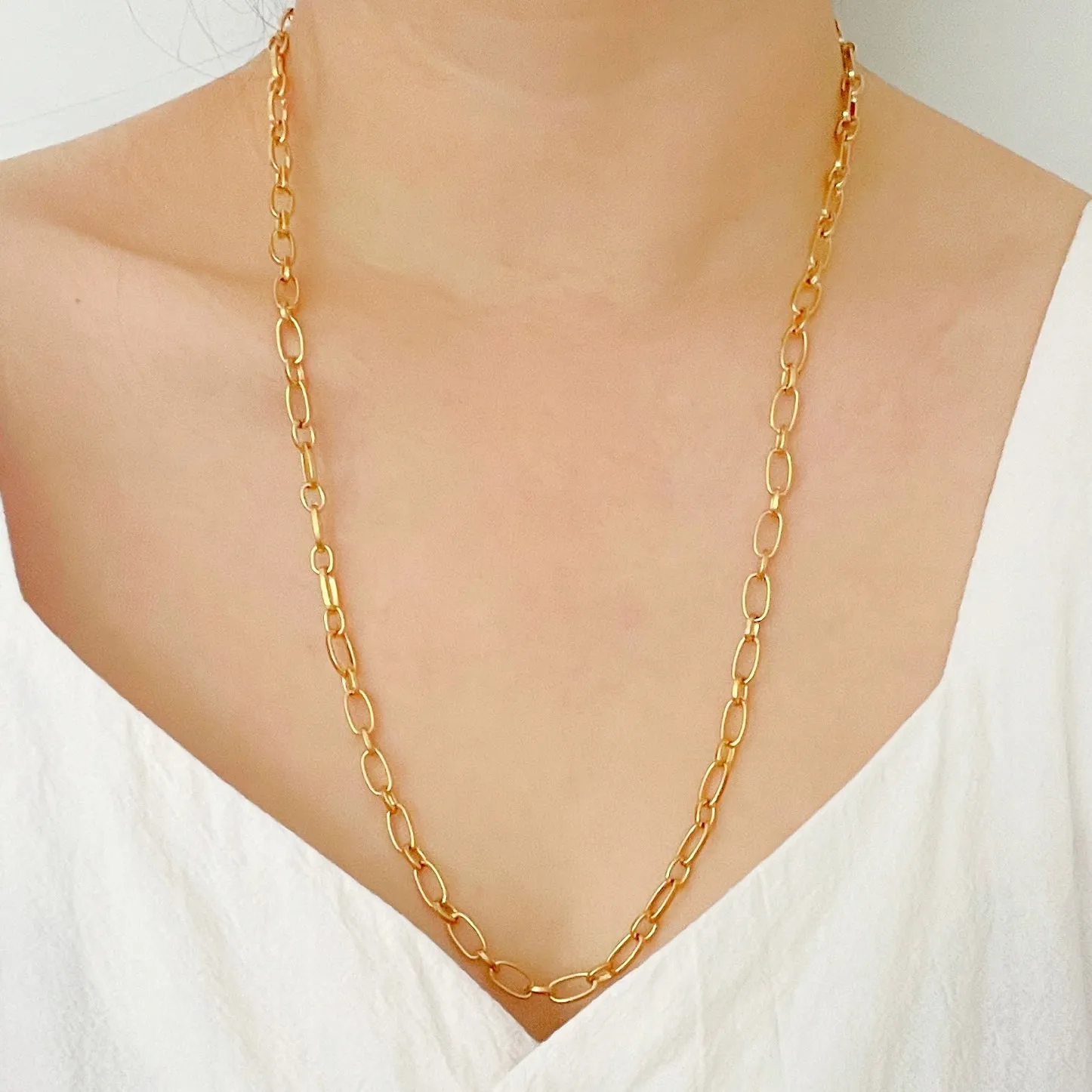 Gold Belcher Chain Necklace