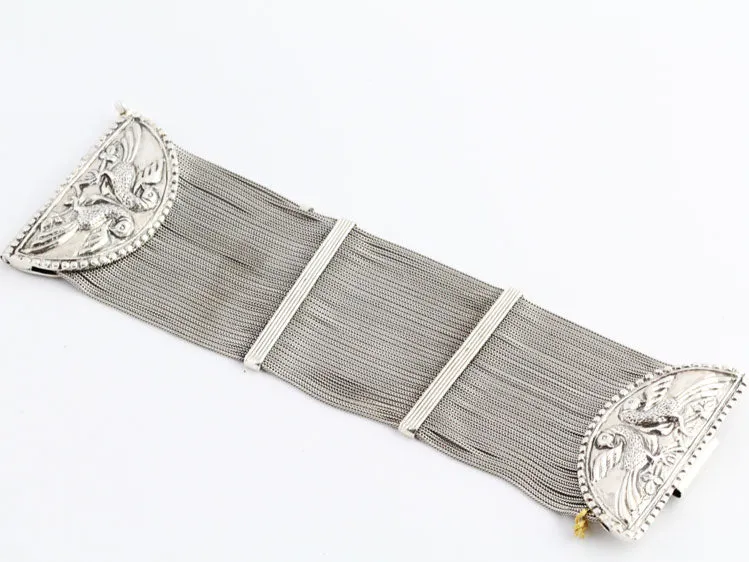 Greek Peacock Silver Bracelet