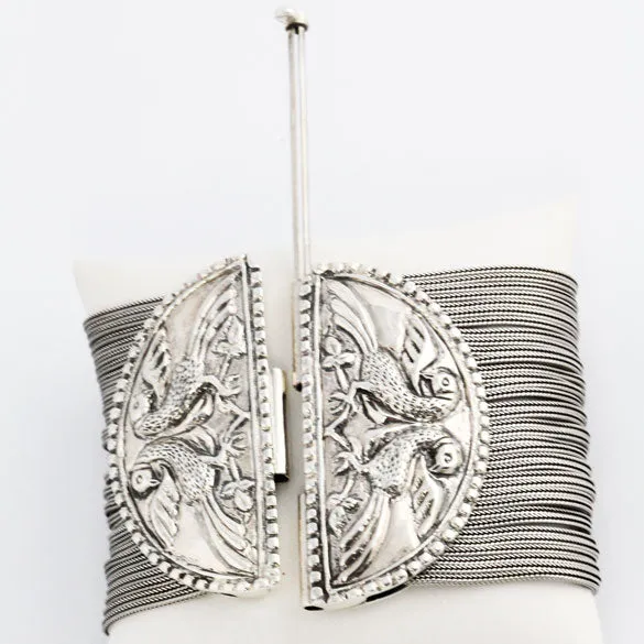 Greek Peacock Silver Bracelet