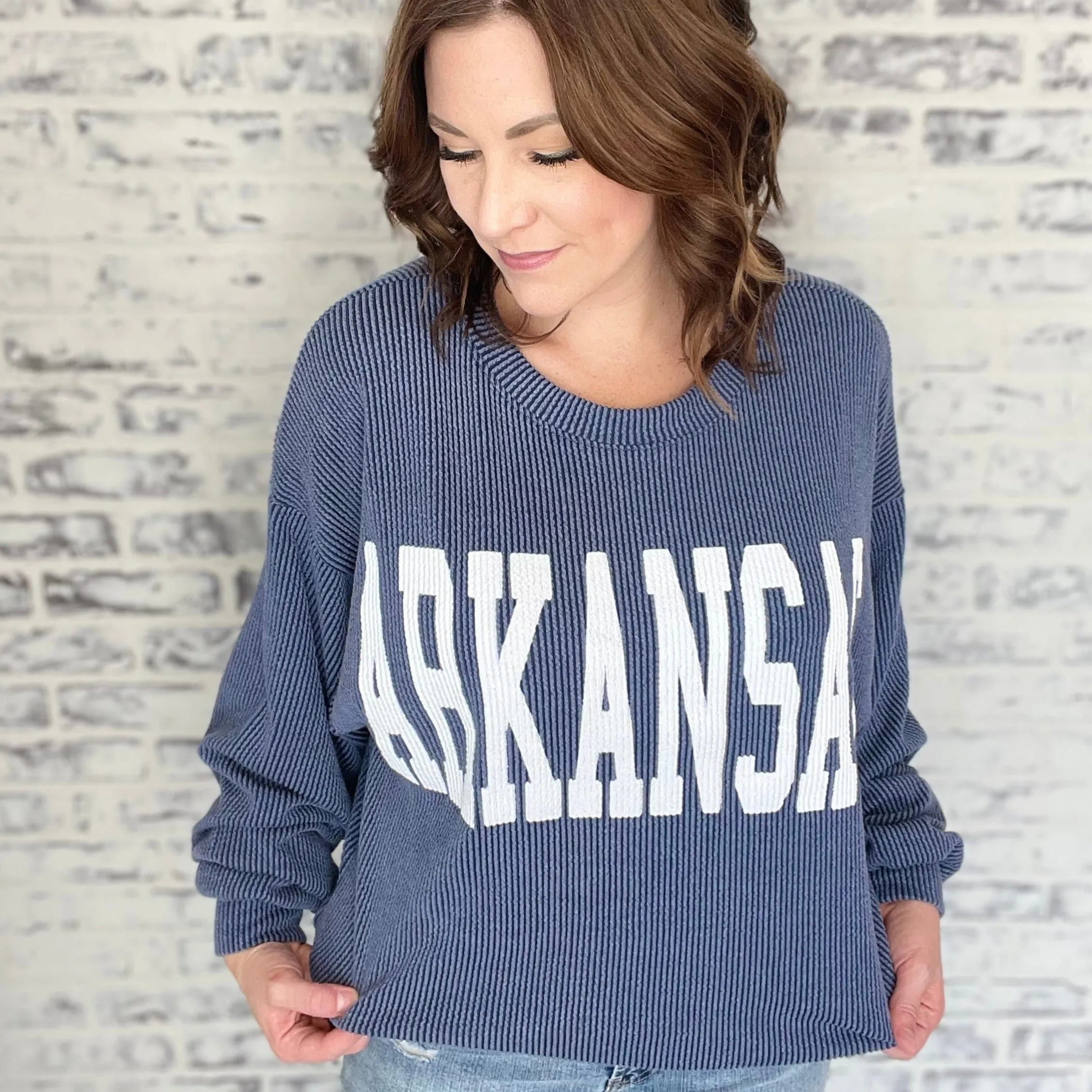 Hey Hey Arkansas Fan Corded Sweatshirt