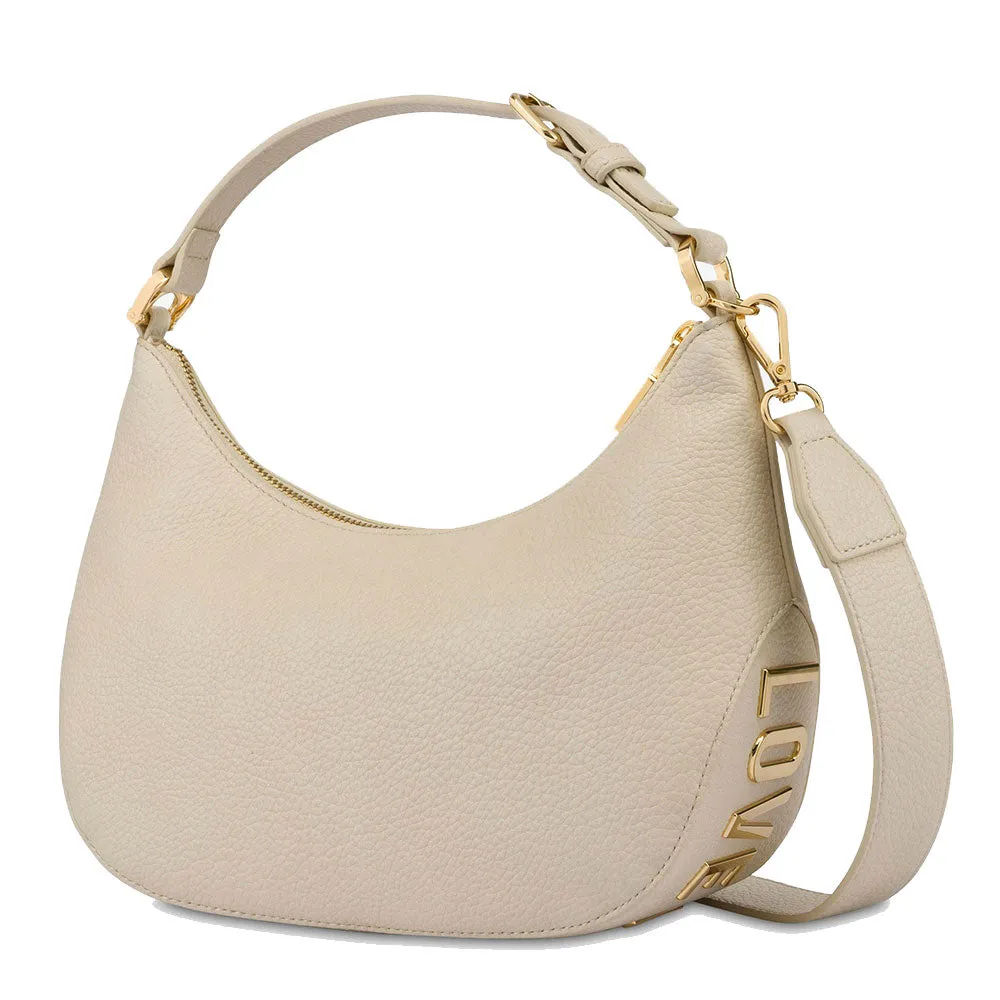 Hobo Bag Media LOVE MOSCHINO linea Giant Logo color Avorio