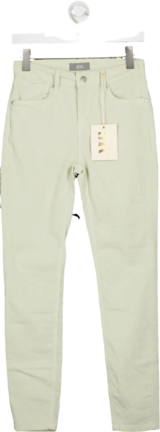 ida Mint Green Rizzo High Rise Skinny Fine Cord Ankle Jeans BNWT W24