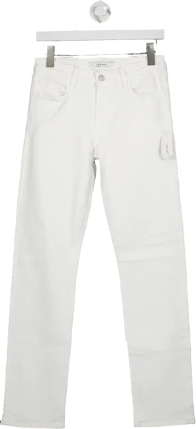 J Brand White Amelia Mid Rise Straight Leg Jeans BNWT W25