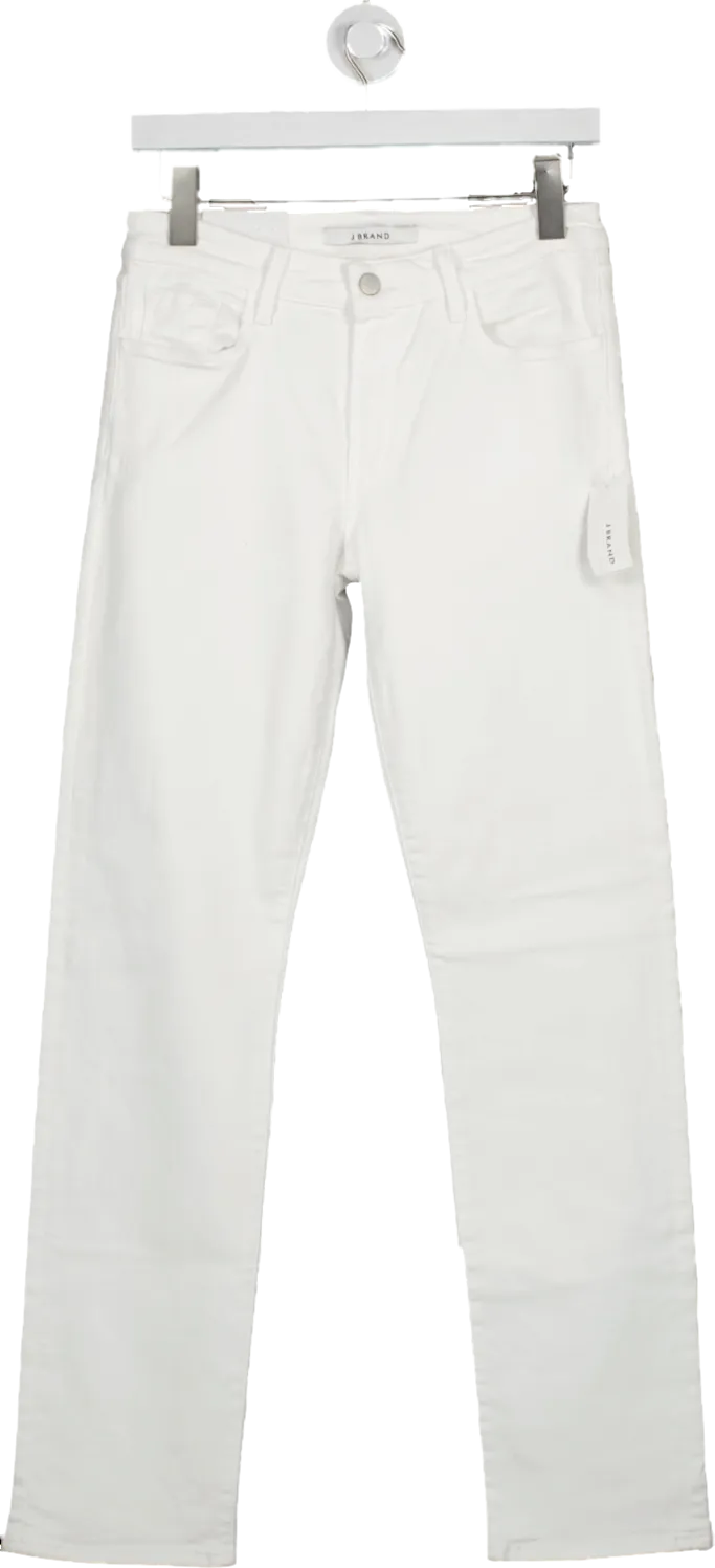 J Brand White Amelia Mid Rise Straight Leg Jeans BNWT W25